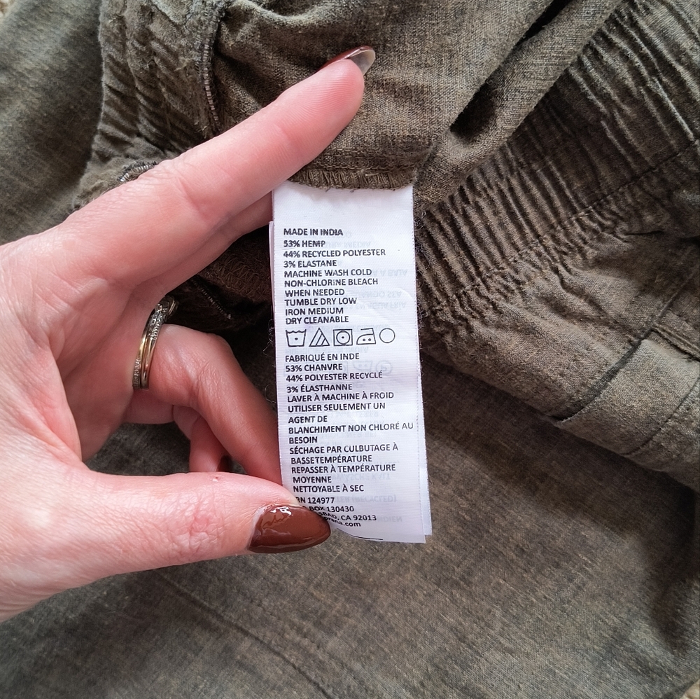 Prana Mantra Jogger Pants Hemp Blend Pull On Stretchy Waist Minimal Neutral LRG - Picture 9 of 12